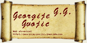 Georgije Gvojić vizit kartica